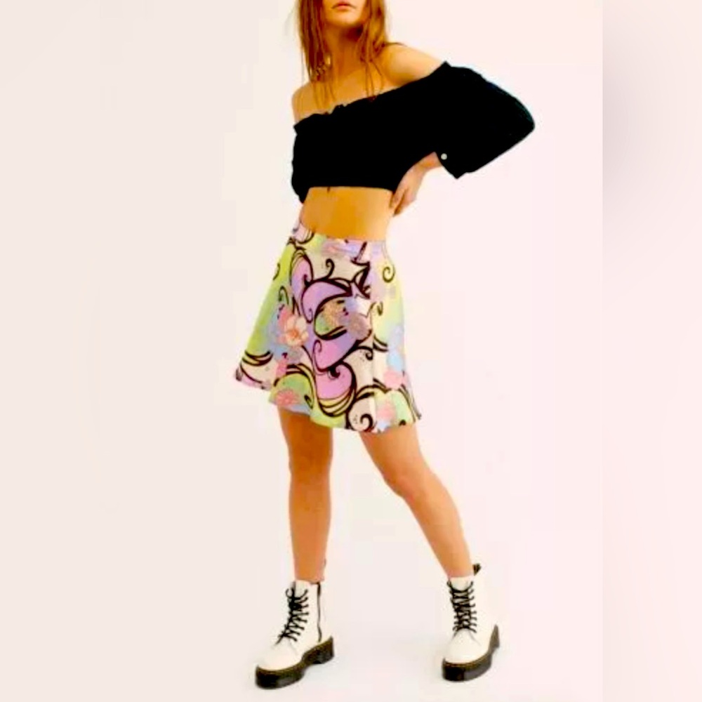 Free People Floral Mini Skirt “Sugar & Spice”  Multicolor New With Tags Size 4